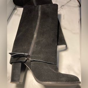 Black suede boots